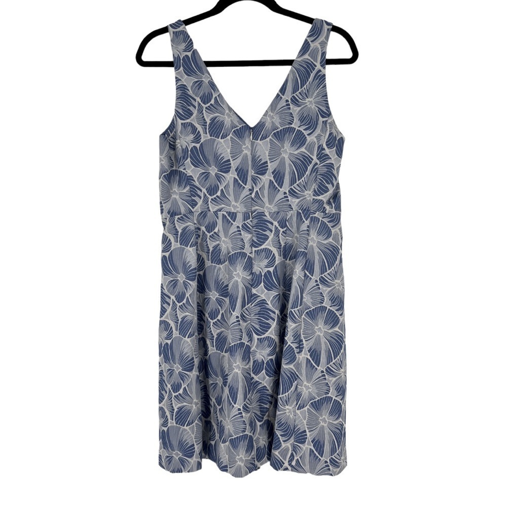 Anthropologie Moulinette Soeurs Willow Lake Blue Floral Brocade Dress Size 8 - Picture 3 of 9